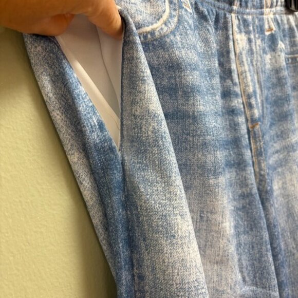 Mila Rosabella Womens Denim Print Pull On Wide Leg Sweatpants Size L Casual NWT - Picture 13 of 14